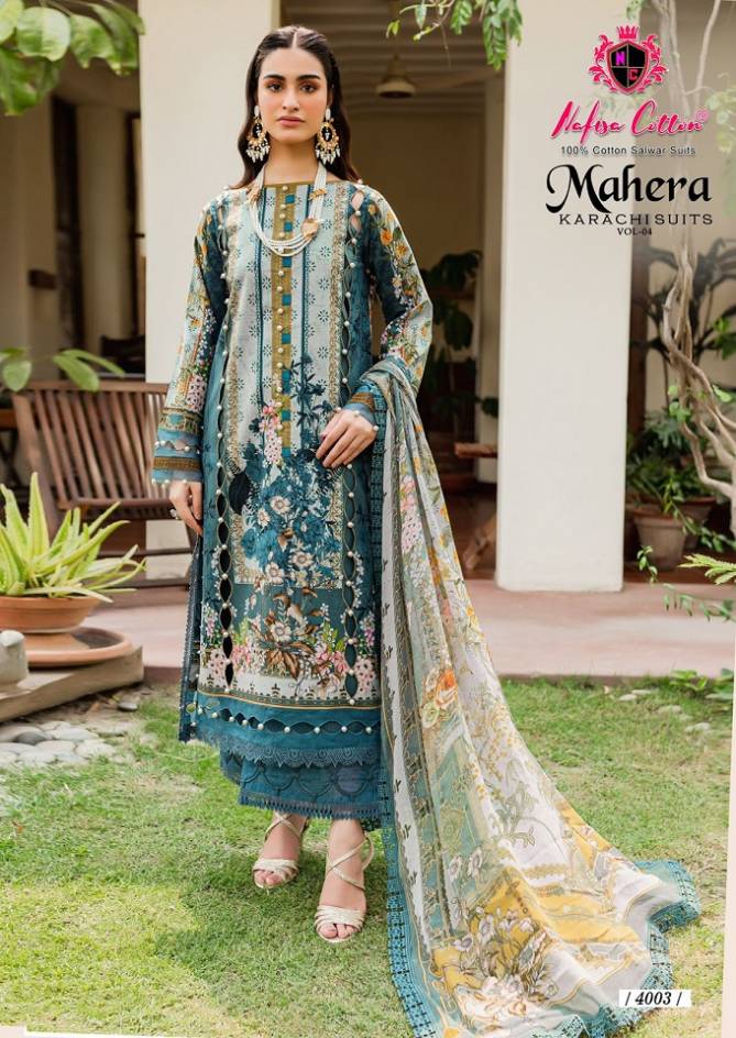 Mahera Vol 4 By Nafisa Printed Karachi Cotton Dress Material Wholesale Clothing Suppliers In India
